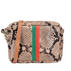 NWT Clare V. Midi Sac Tan Snake Crossbody